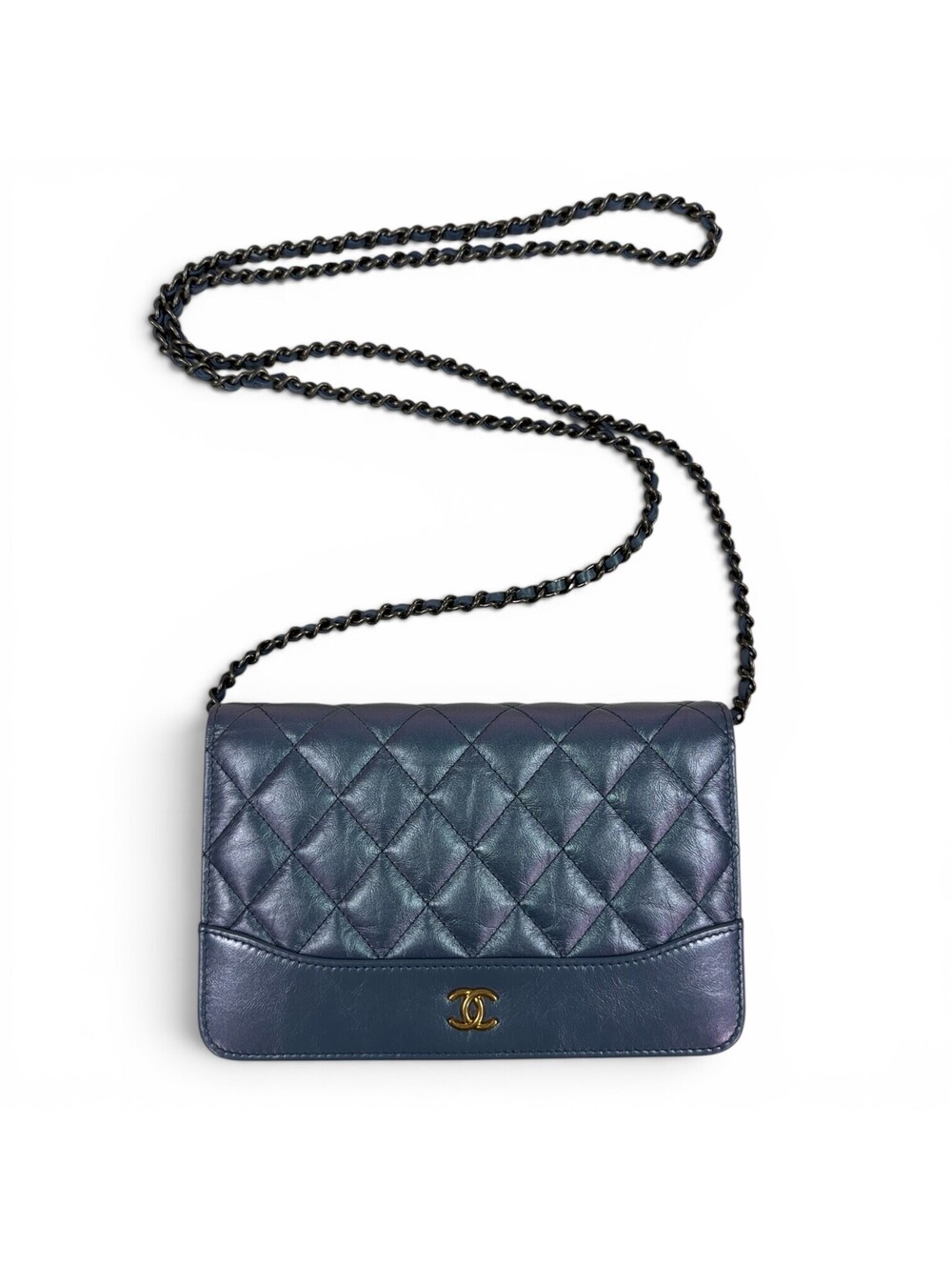 Chanel Vintage Iridescent Quilted Lambskin Flap Crossbody Bag